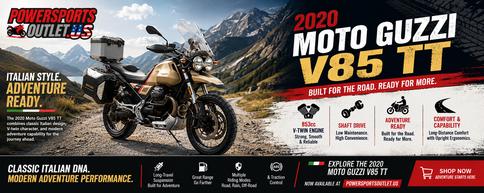 Pre-Owned 2020 Moto Guzzi V85 TT Pre-Owned 2020 Moto Guzzi V85 TT